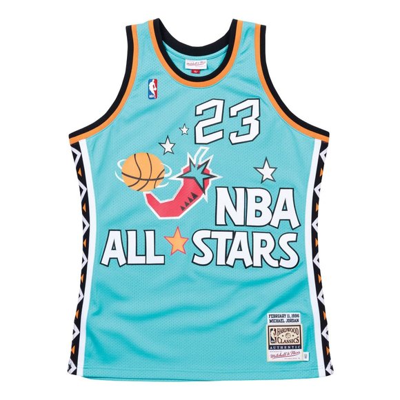 Mitchell & Ness East All Star Chicago Bulls '96 Michael Jordan #23 Teal Jersey - Picture 8 of 13